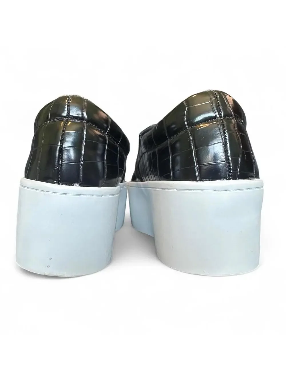ASOS black platform slip ons size five